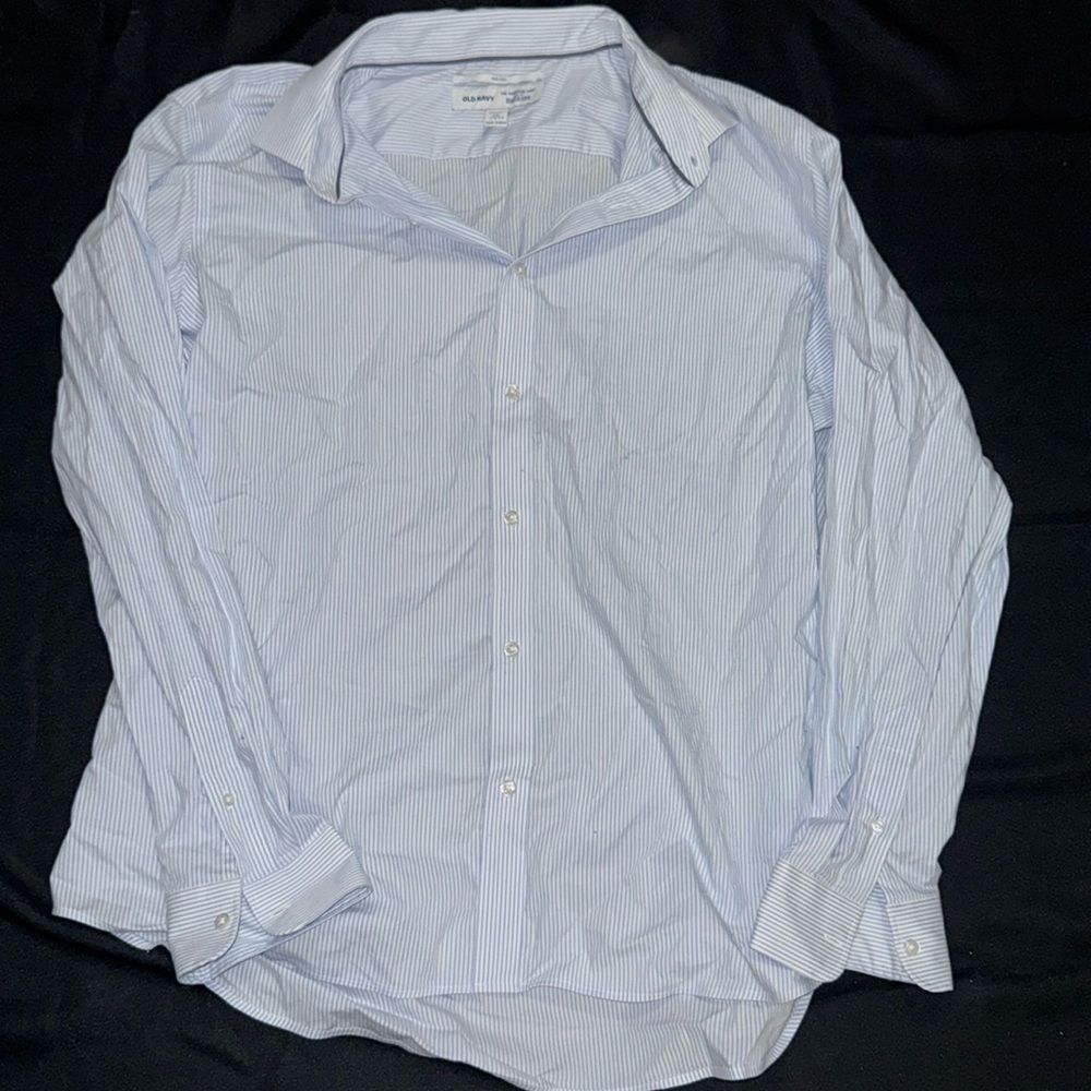 Mens Old Navy Blue/White Striped Button Up